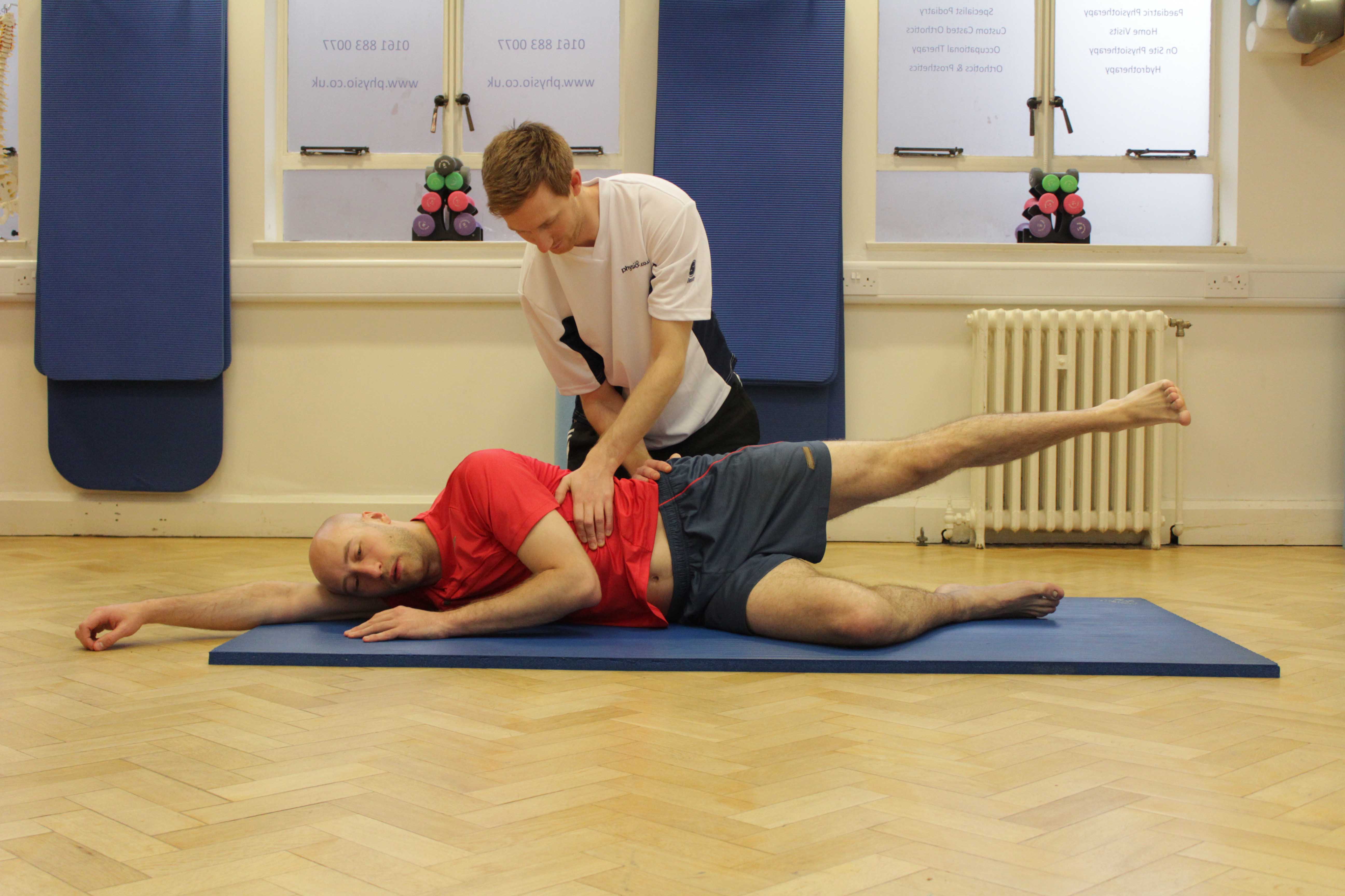 Strengthening with our physiotherpaist following a hip labral injury.